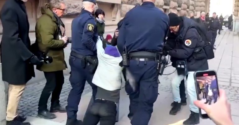 Greta Thunberg a fost scoasă cu forța de poliția suedeză, de la un miting în sprijinul Palestinei, în timpul Eurovision